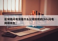 区块链闪电贷是什么公司放款的[btc闪电网络钱包]